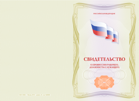 Свидетельство о профессии рабочего должности служащего (установленный образец)