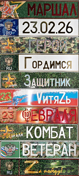 Сувенирная табличка 112х520 мм (23 февраля)